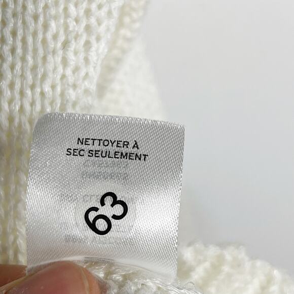 Something Navy Medium M Subtle Sheen Crew Neck Sweater Ivory Cream Long Sleeve - Picture 8 of 9